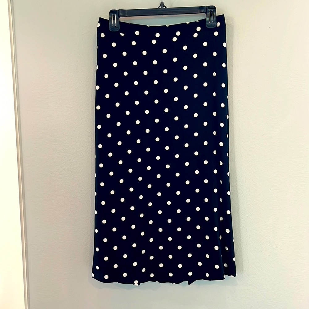 Midi black w white polka dot skirt